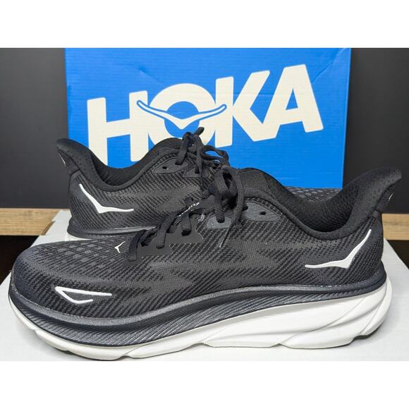 Hoka Shoes Mens 10 Wide (2E) Black Clifton 9 1132210/BWHT NEW Running Comfort - Picture 3 of 9